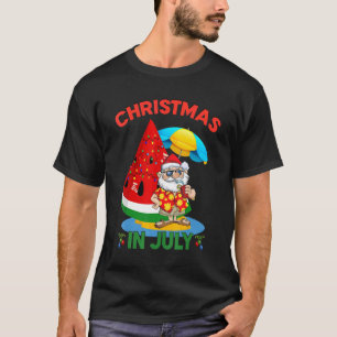 Watermelon Christmas Tree Christmas In July Summer T-Shirt