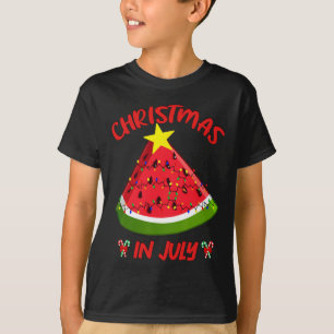 Watermelon Christmas Tree Christmas In July Summer T-Shirt