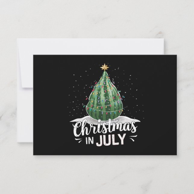 Watermelon Christmas Tree Christmas In July Summer Thank You Card (Front)