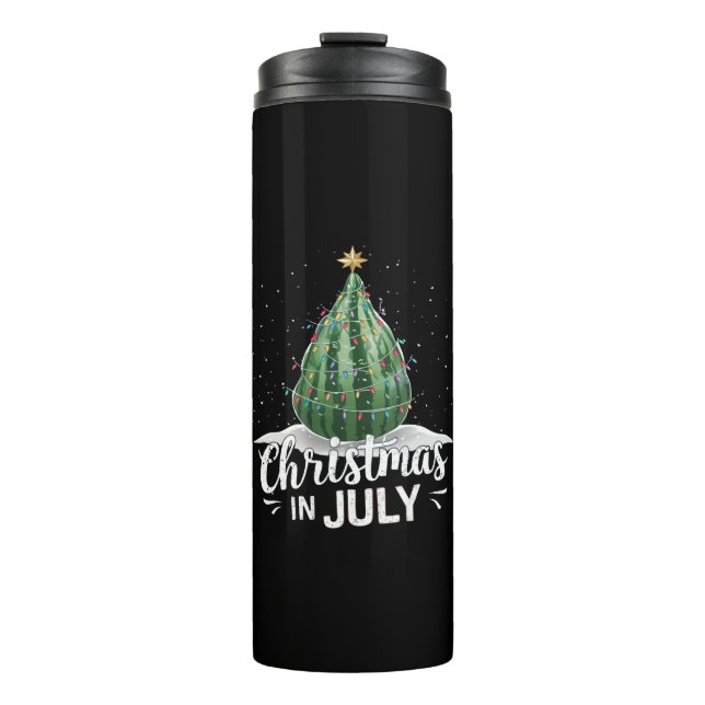 Watermelon Christmas Tree Christmas In July Summer Thermal Tumbler (Front)