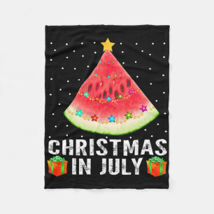 Watermelon Christmas Tree Fleece Blanket