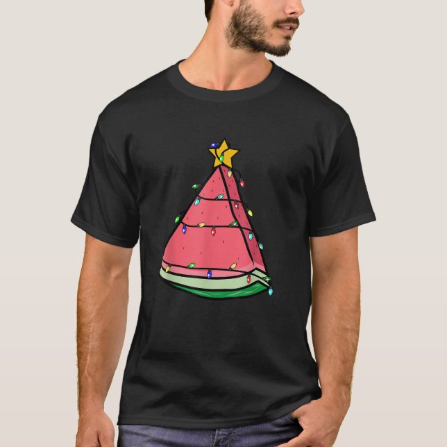 Watermelon Christmas Tree or Christmas in July Wat T-Shirt (Front)