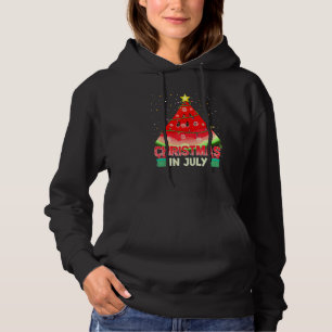 Watermelon Christmas Tree Party Christmas In July Hoodie