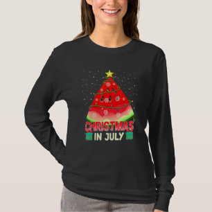 Watermelon Christmas Tree Party Christmas In July T-Shirt