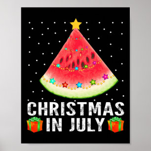 Watermelon Christmas Tree Poster