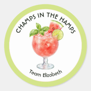Watermelon Cocktail Hamptons Bachelorette Classic Round Sticker