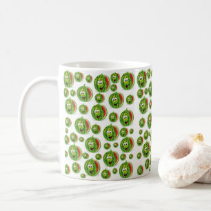 Watermelon coffee tea mug green red print