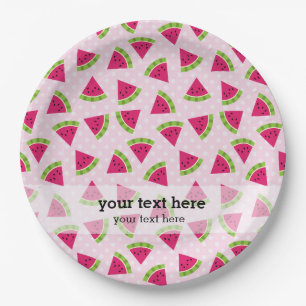 Watermelon colour paper plate