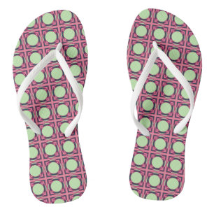 Watermelon Colours Geometric Pattern Flip Flops