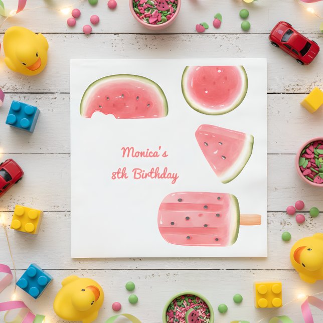 Watermelon cool kids birthday napkin (Creator Uploaded)