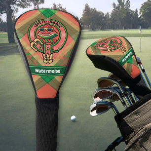 Watermelon Crest over Tartan Golf Head Cover