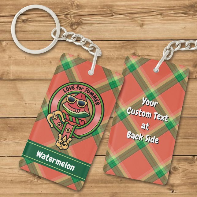 Watermelon Crest over Tartan Keychain (Creator Uploaded)