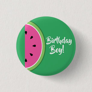 Watermelon Cute 1st Birthday Button Pin