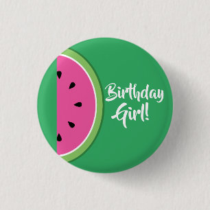 Watermelon Cute 1st Birthday Button Pin