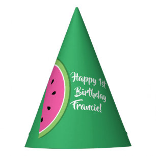 Watermelon Cute 1st Birthday Party Hats