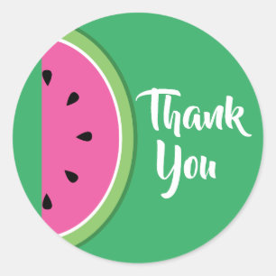 Watermelon Cute 1st Birthday Thank You Classic Round Sticker