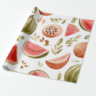 Watermelon Cute Colourful Pink Green Wrapping Paper