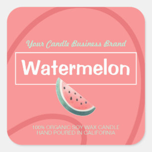 Watermelon Cute Style Modern Soy Candles Labels