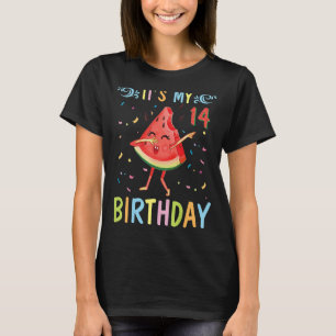 Watermelon Dabbing Happy To Me 14 Years Old It's M T-Shirt