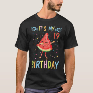 Watermelon Dabbing Happy To Me 19 Years Old It's M T-Shirt