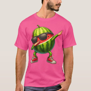 Watermelon Dabbing In Ninja Style Funny Watermelon T-Shirt