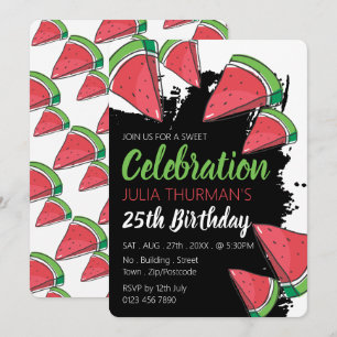 Watermelon Design, Sweet Celebration Birthday Invitation
