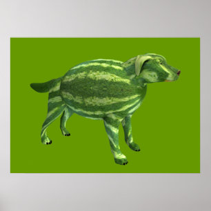 Watermelon Doggie Poster