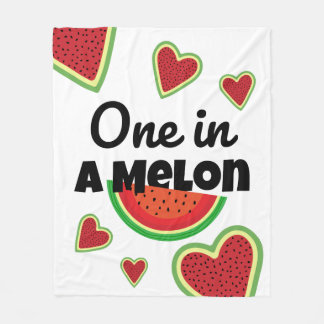 Watermelon Dreams: One in a Melon Fleece Blanket