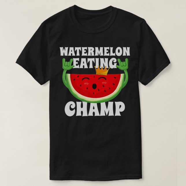 Watermelon Eating Champ Melon Contest Competition  T-Shirt (Design Front)