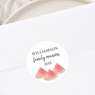 Watermelon Family Reunion Classic Round Sticker