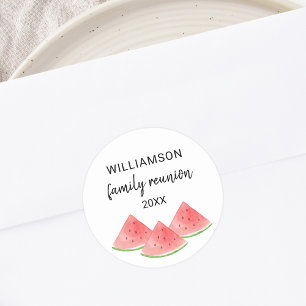 Watermelon Family Reunion Classic Round Sticker