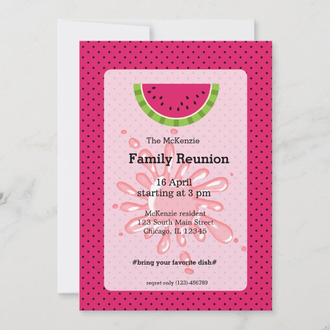 Watermelon family reunion invitation (Front)