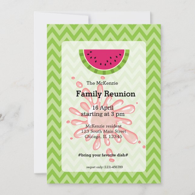 Watermelon family reunion invitation (Front)