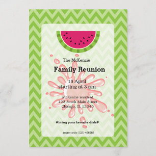 Watermelon family reunion invitation