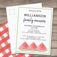 Watermelon Family Reunion Invitation Postcard