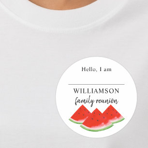 Watermelon Family Reunion Name  Classic Round Sticker