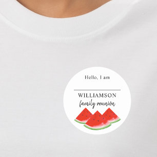 Watermelon Family Reunion Name Tag