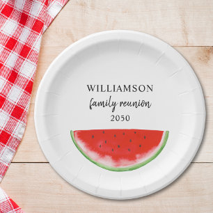 Watermelon Family Reunion Paper Plate