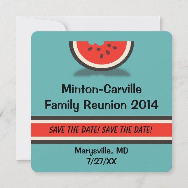 Watermelon Family Reunion Save the Date (Front)