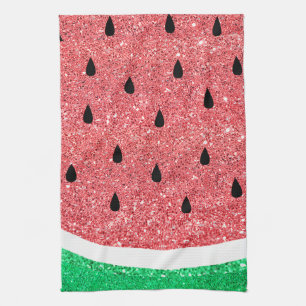 watermelon FAUX glitter Tea Towel
