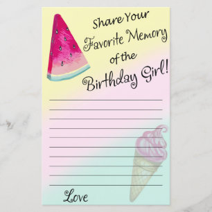 Watermelon Favourite Memory of the Birthday Girl