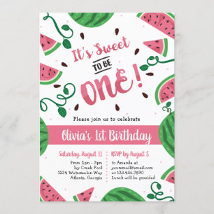 Watermelon First Birthday Party Invitation