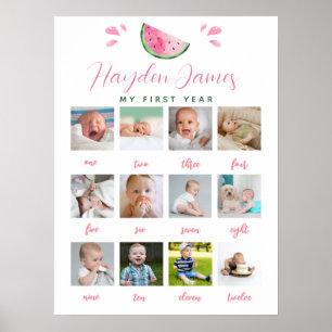 Watermelon First Year Birthday Photo Sign 