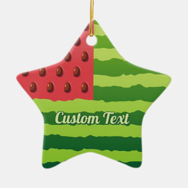 Watermelon Flag Ceramic Tree Decoration (Front)
