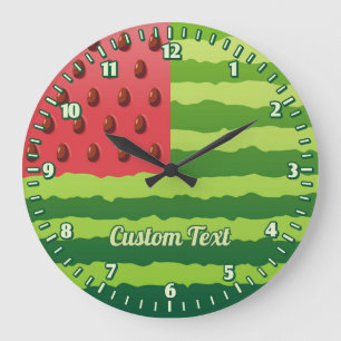 Watermelon Flag Large Clock