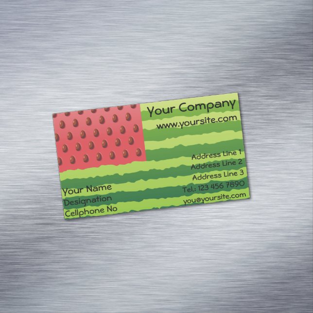 Watermelon Flag Magnetic Business Card (In Situ)