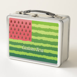 Watermelon Flag Metal Lunch Box
