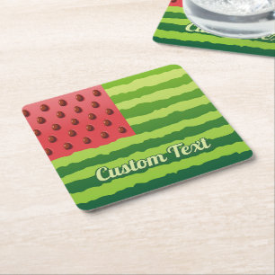 Watermelon Flag Paper Coaster