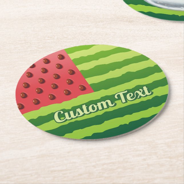 Watermelon Flag Paper Coaster (Angled)