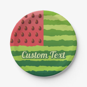 Watermelon Flag Paper Plate